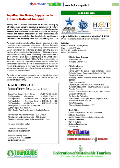 TOURGUIDE. Editorial.Ad Rates