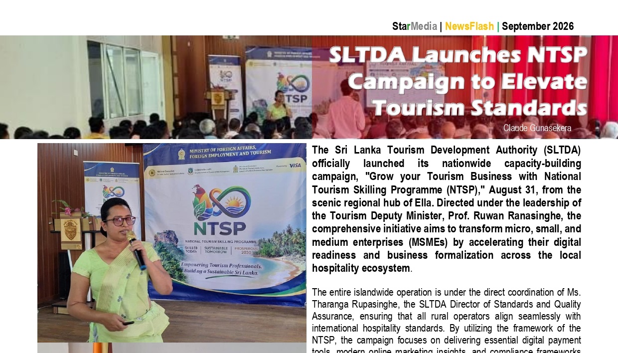 SLTDA Launches NTSP Campaign to Elevate Tourism Standards